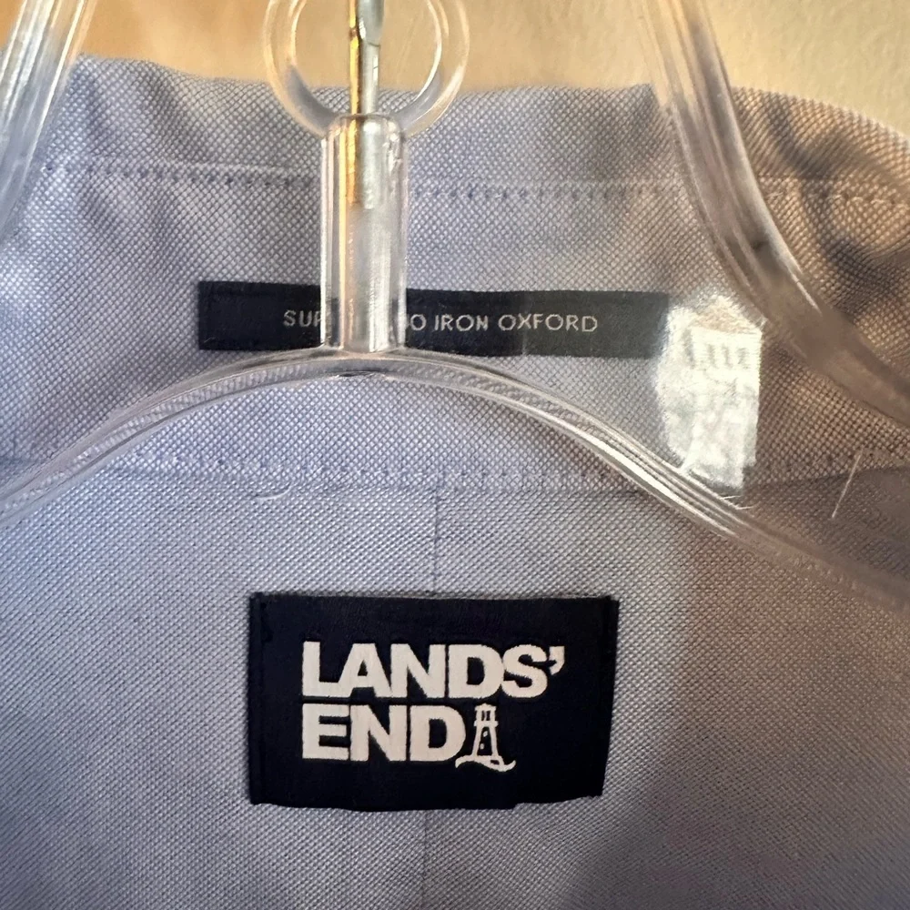 Like new! No Iron Button Down Oxford Shirt - light blue 16.5 x 33 - Picture 8 of 9